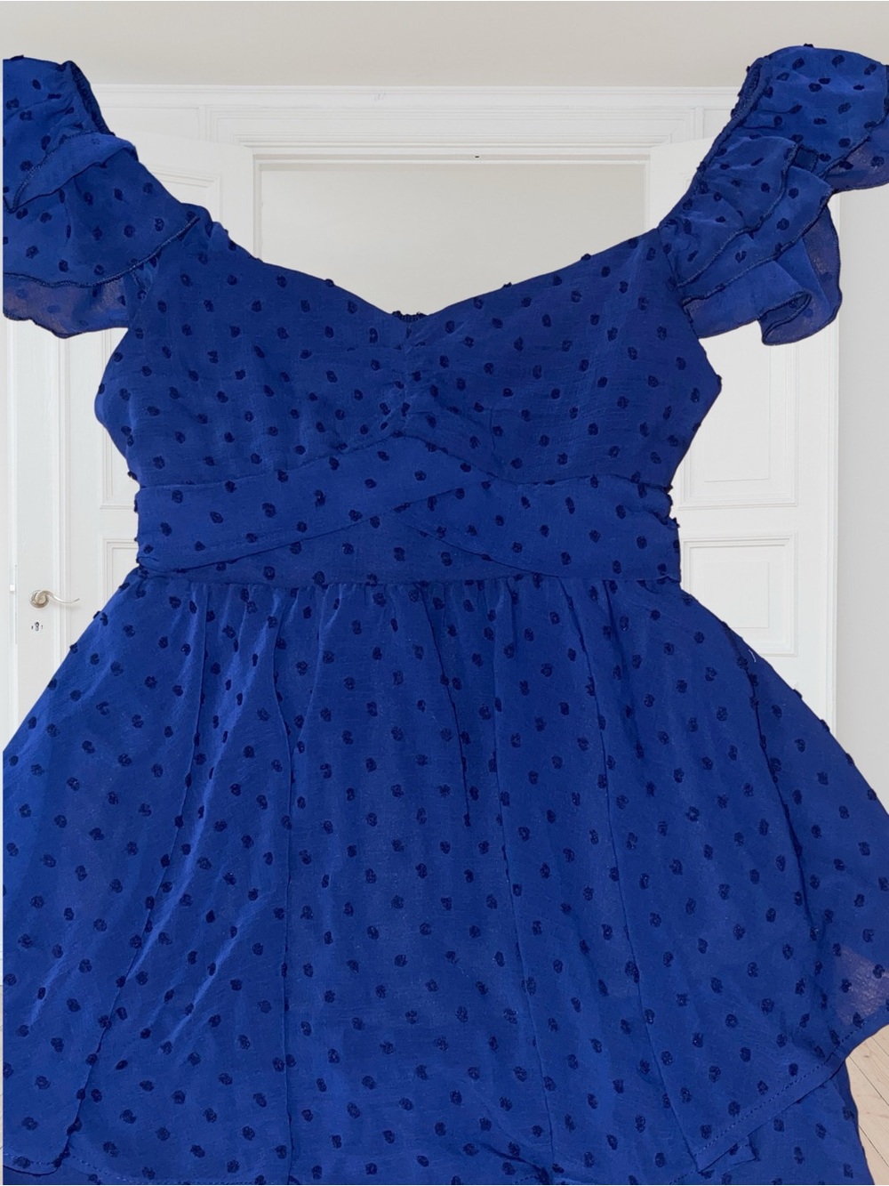 🆕#309~Altar'd State Rowan Double Layer Romper in Navy Blue, Lg - Picture 9 of 13